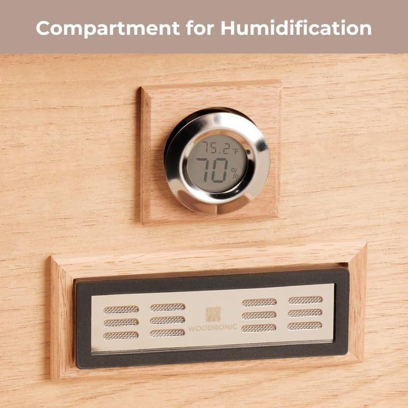 Cigar Humidor with Digital Hygrometer - Spanish Cedar, Gift for Dads