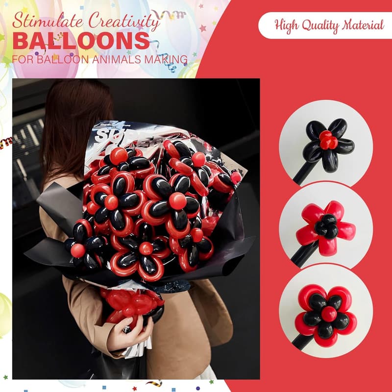 260Q Black Twisting Balloons for Wedding & Birthday Decor