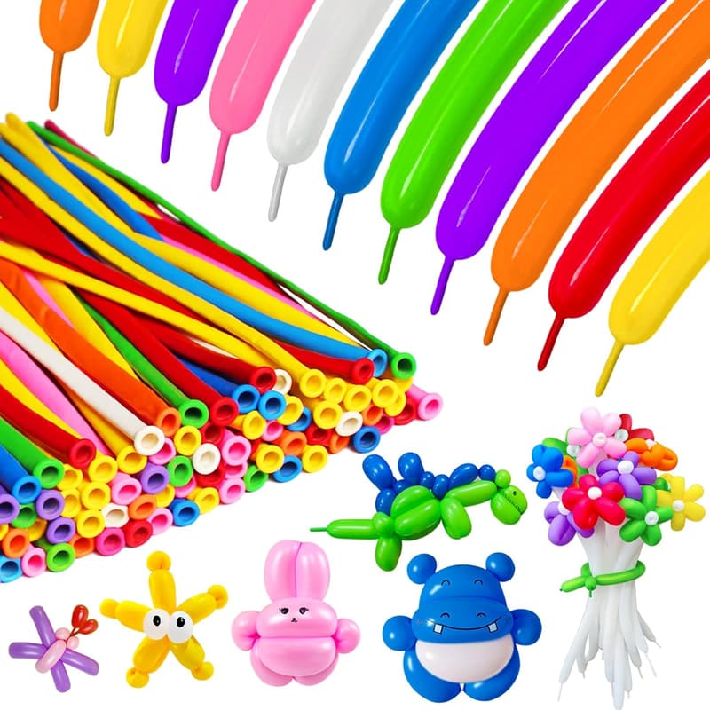 Rainbow Twisting Balloons - 150pcs Skinny Animal Model Kit