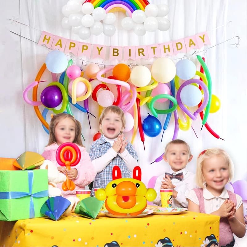 Rainbow Twisting Balloons - 150pcs Skinny Animal Model Kit