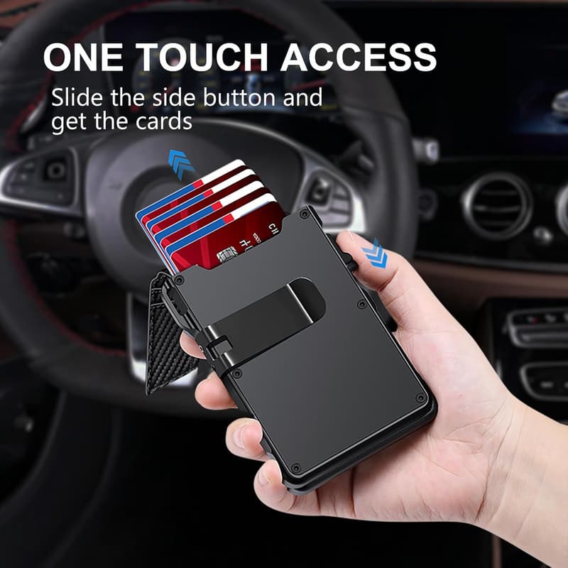 Men's Carbon Fiber Airtag Wallet - RFID-Blocking Bifold Case