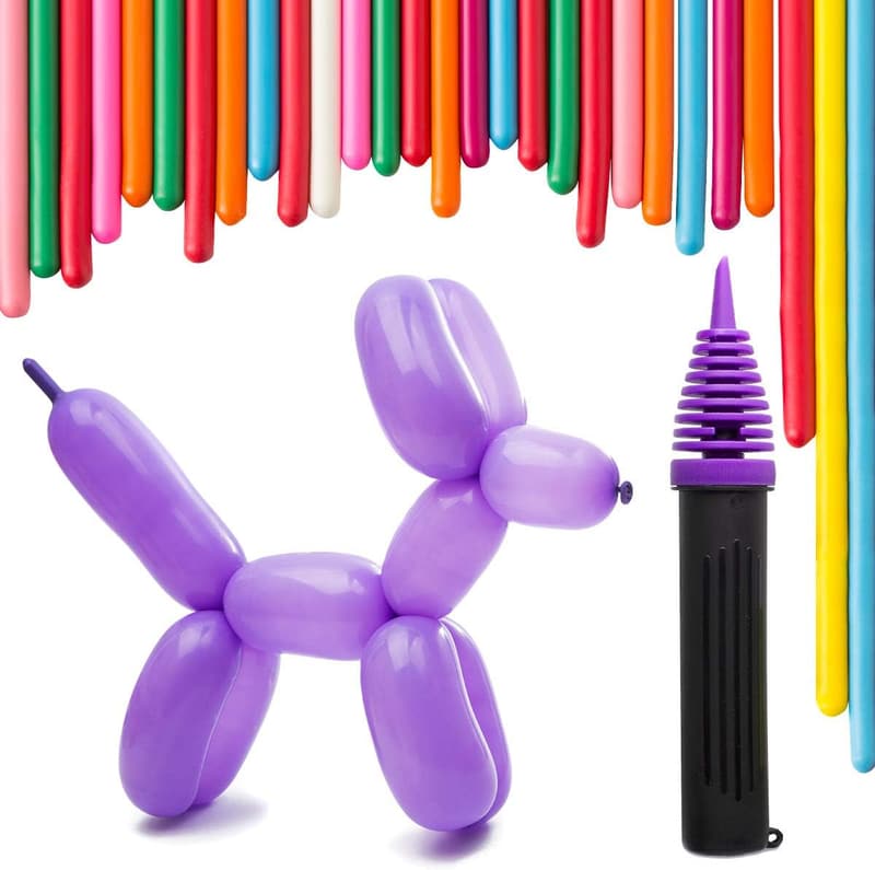 Premium 200 Twisting Balloons with Hand Pump for Sculpting