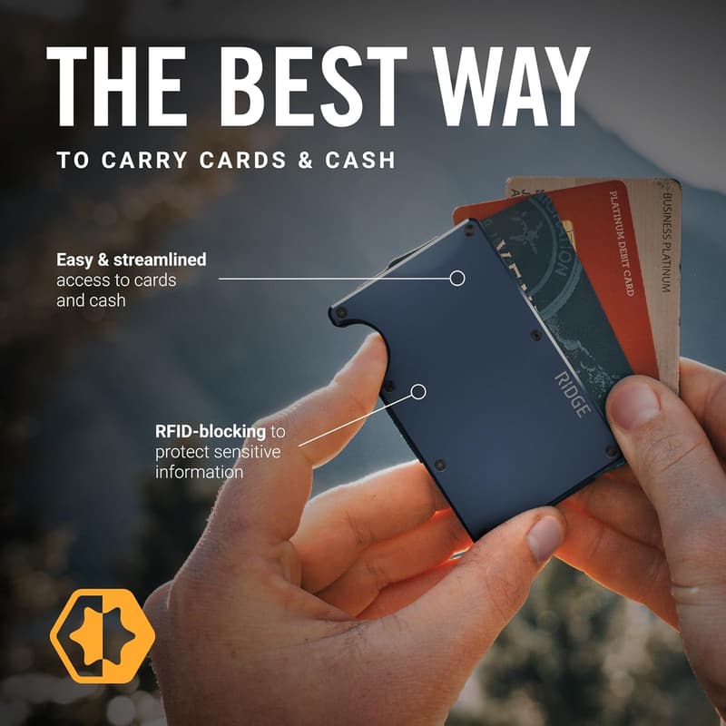 Slim Minimalist RFID Wallet for Men - Front Pocket Card Holder