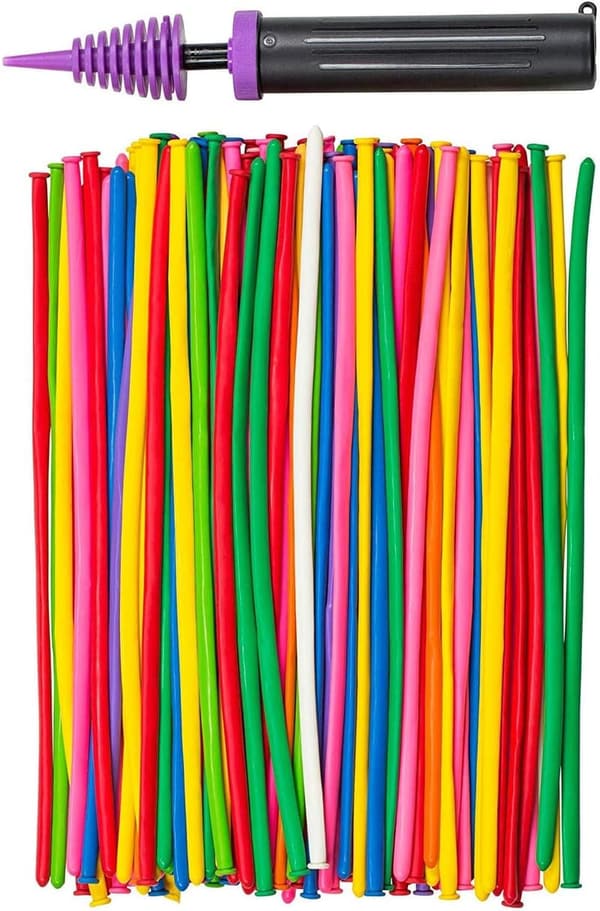 260Q Magic Balloons for Parties - Assorted Colors with Pump