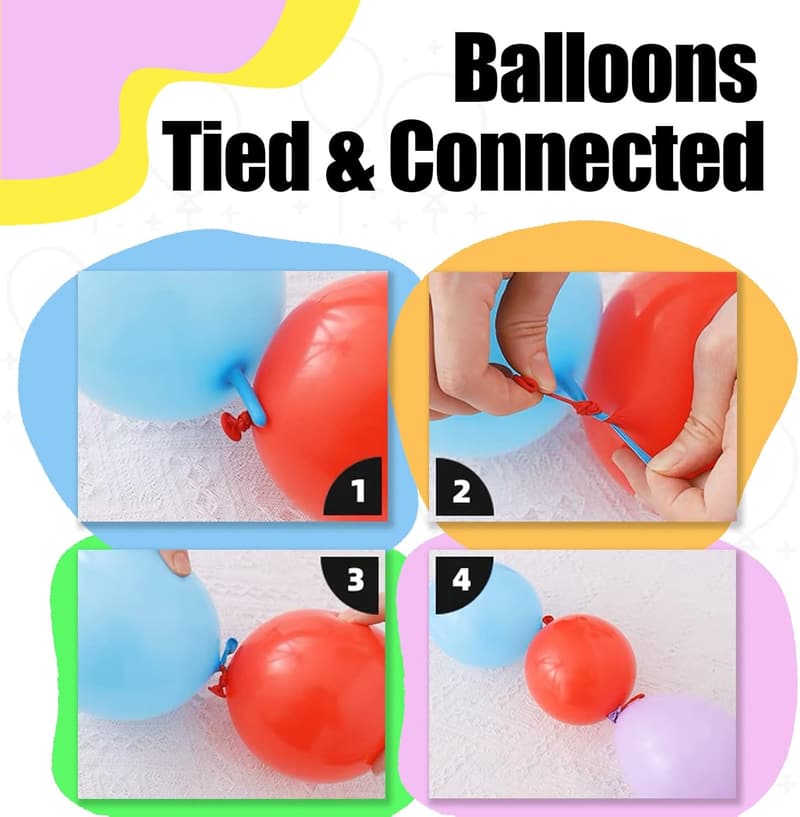 White 10-Inch Latex Linking Balloons for Party Decor