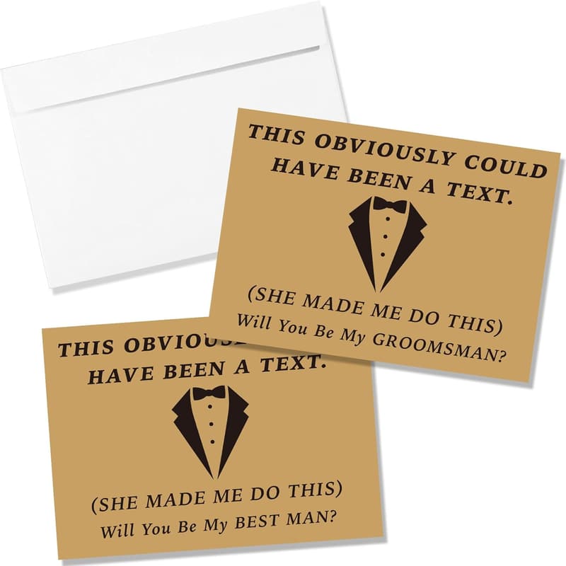 Groomsmen Proposal Card Set - 8 Funny Cards for Weddings