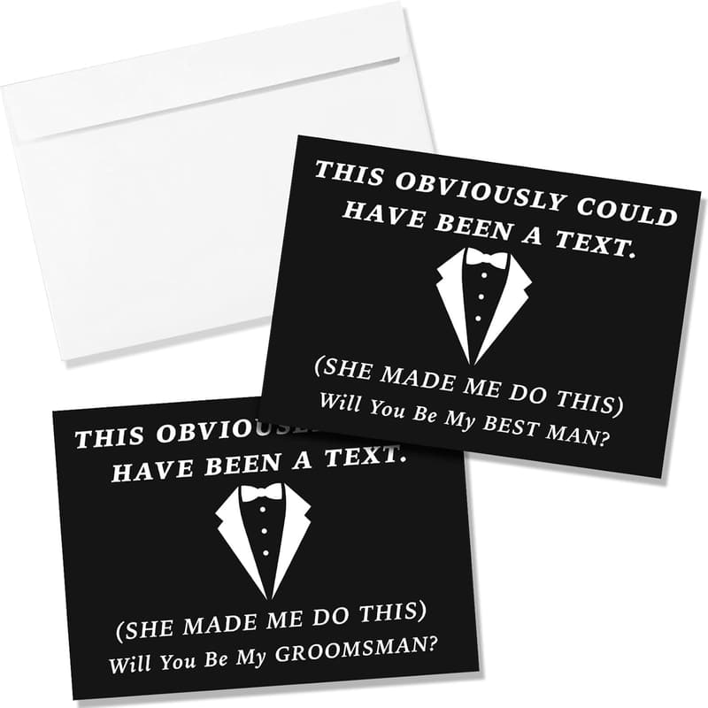 Groomsmen Proposal Cards Set – 8 Funny Wedding Invitations