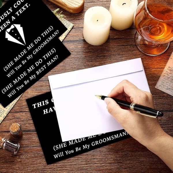Groomsmen Proposal Cards Set – 8 Funny Wedding Invitations