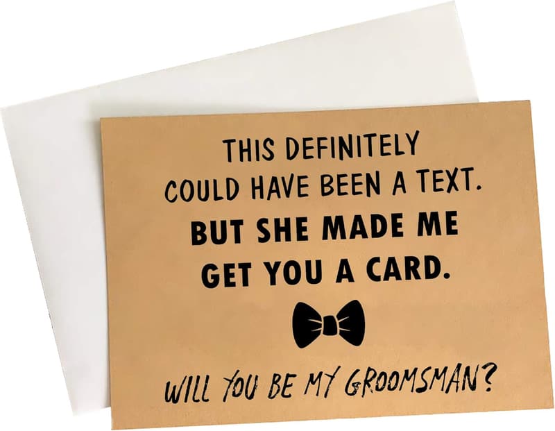 Funny Groomsmen Proposal Cards Set with Envelopes – 8-Pack