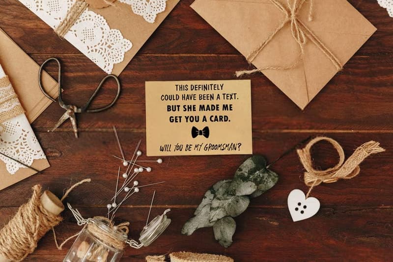 Funny Groomsmen Proposal Cards Set with Envelopes – 8-Pack