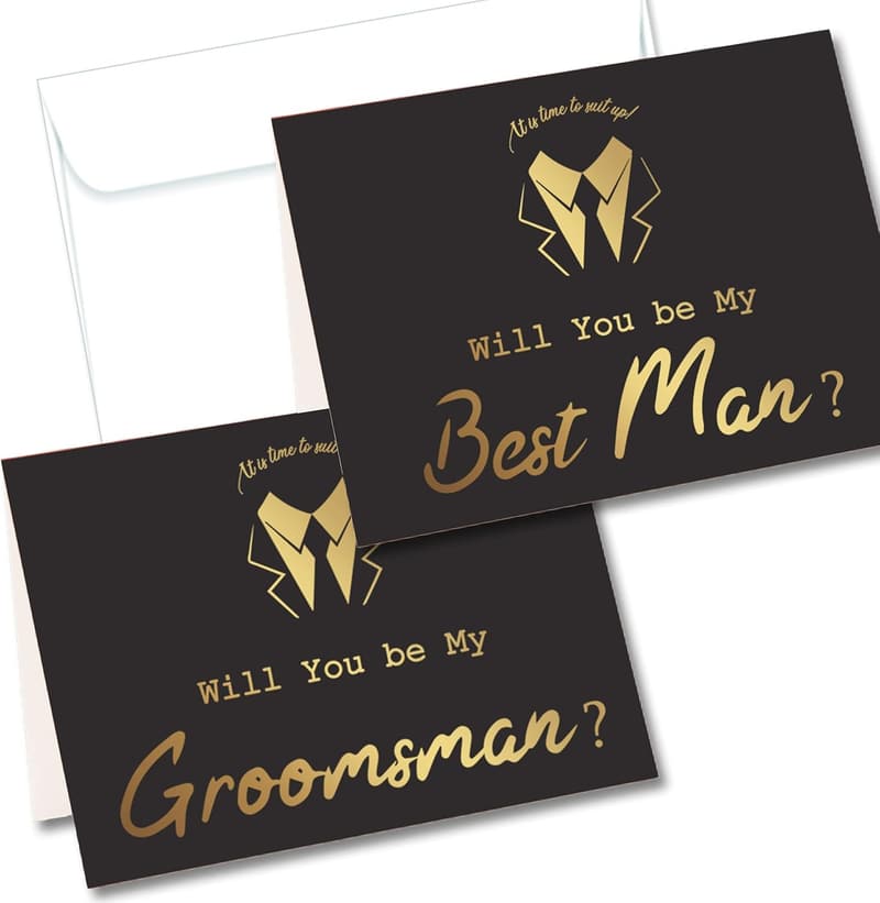 Groomsman Proposal Cards Set – 8 Cards with Envelopes
