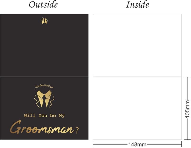 Groomsman Proposal Cards Set – 8 Cards with Envelopes