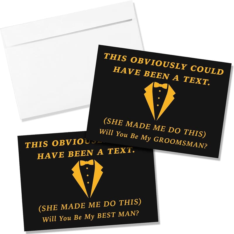 Groomsmen Proposal Cards Set - 8 Funny Wedding Invitations