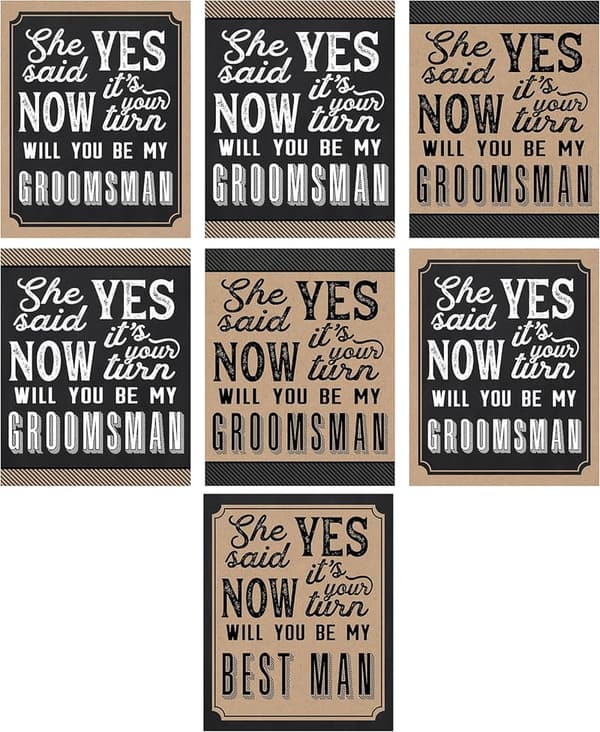 Groomsman Proposal Bottle Labels Set with Bonus Best Man Sticker