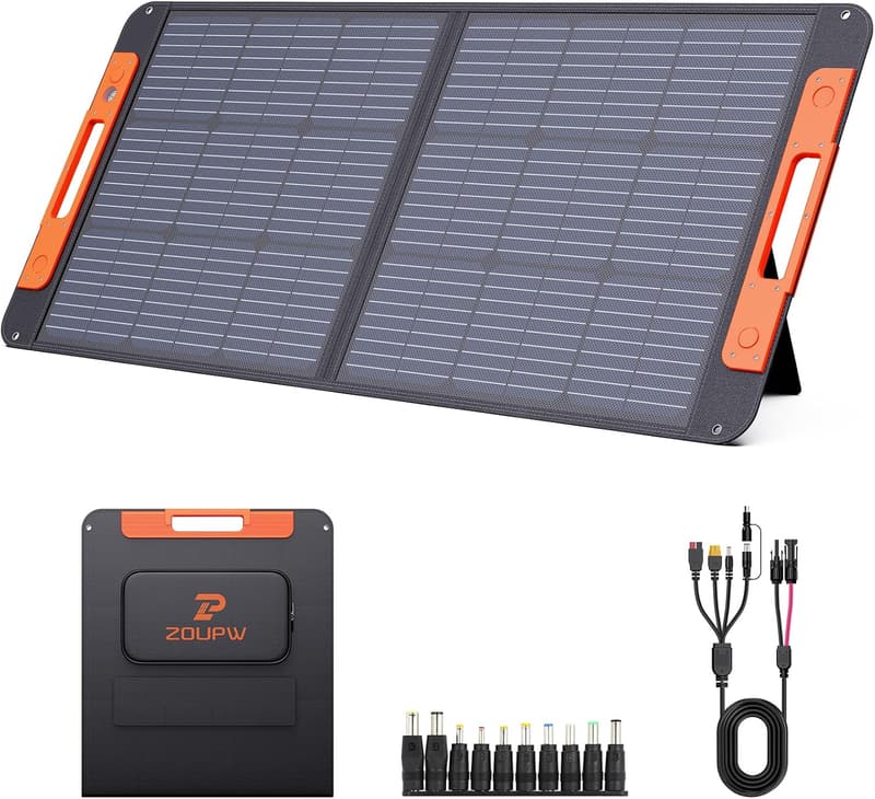 Portable 100W Solar Panel with Waterproof Design for Camping
