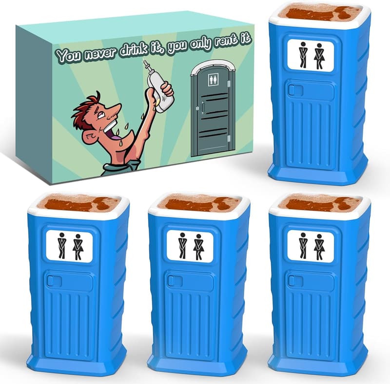 Porta Potty Shot Glasses Set - Funny White Elephant Gift