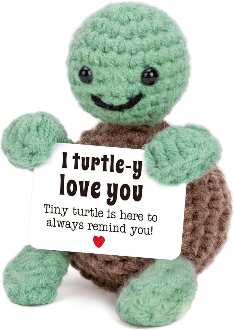 Cute Mini Funny Turtle Crochet Decoration Gift for Couples