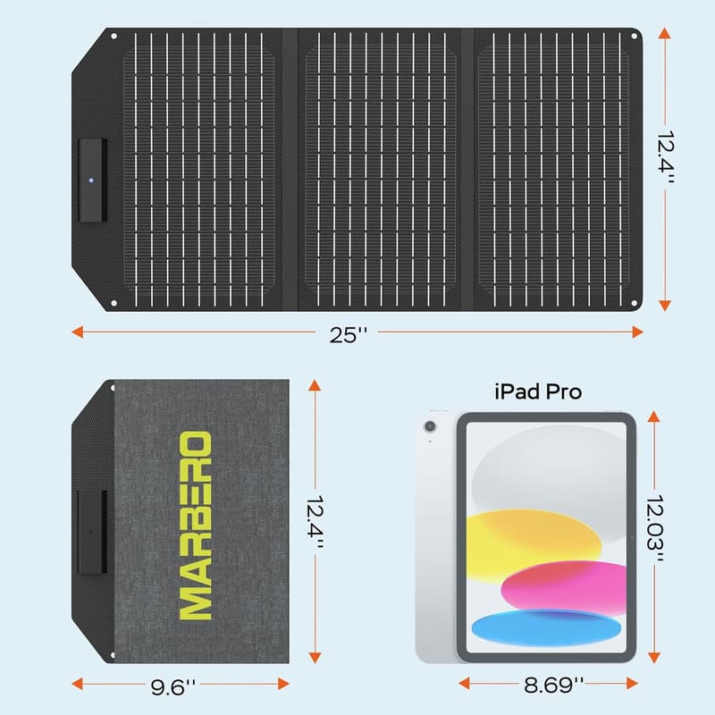30W Portable Solar Charger for Camping with 2 USB Ports