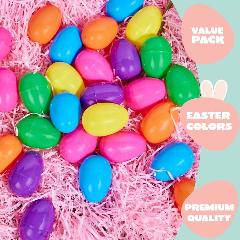 Colorful Fillable Plastic Easter Eggs - 36pcs for Treats and Prizes