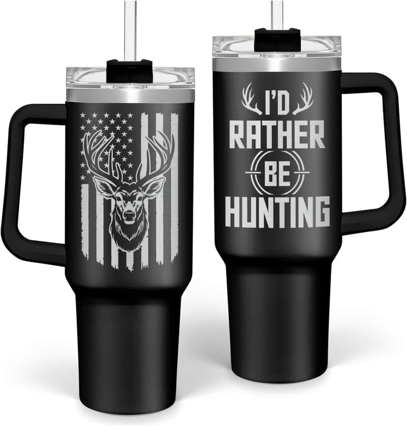 Hunting Tumbler with Handle - 40oz Stainless Steel for Men