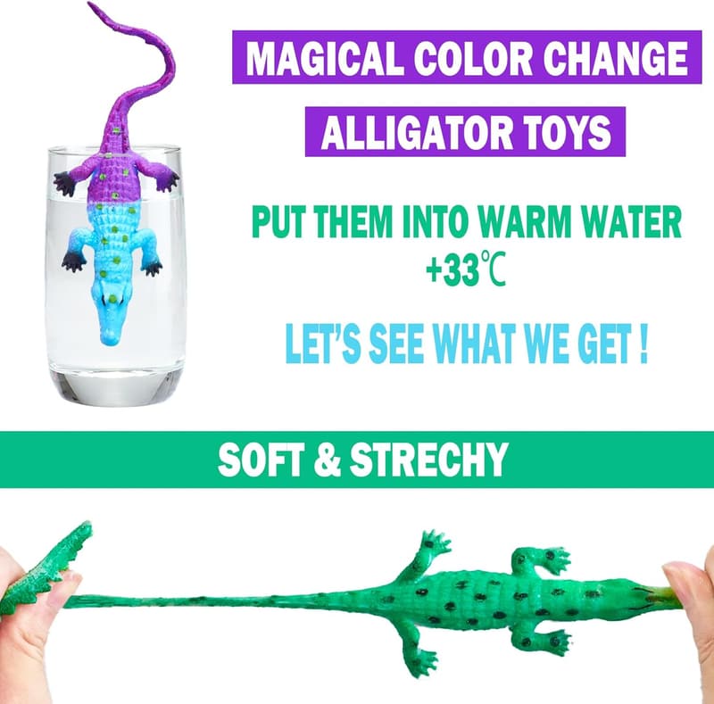 Color Changing Alligator Bath Toys for Toddlers (12 盒)