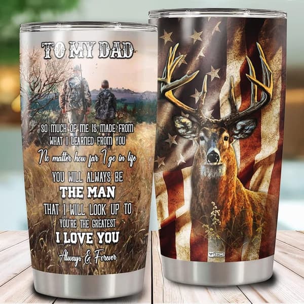 Dad's 20oz Stainless Steel Travel Mug for Deer Hunters