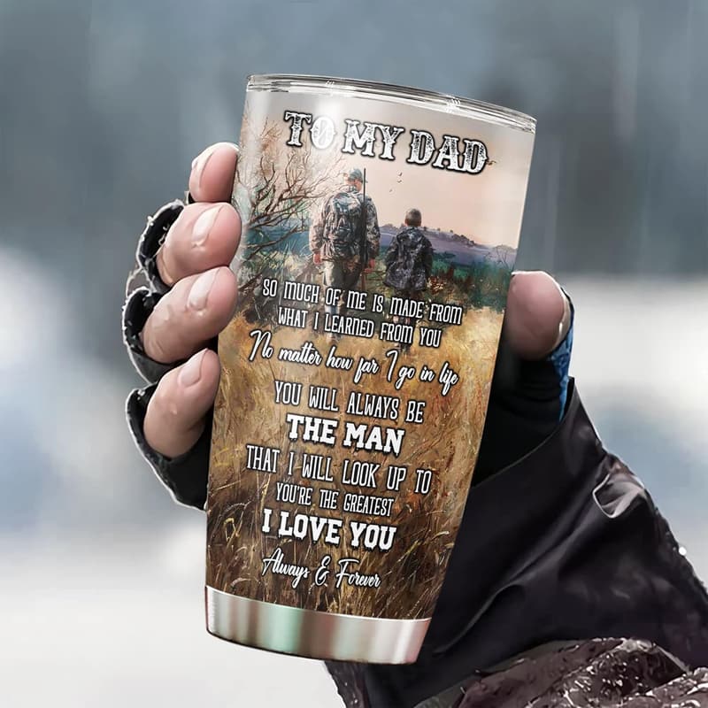 Dad's 20oz Stainless Steel Travel Mug for Deer Hunters