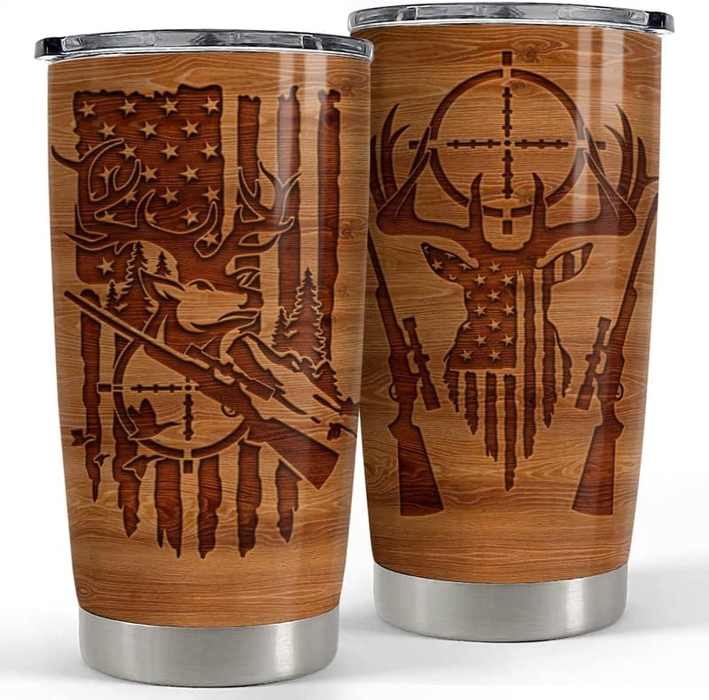 20oz American Flag Hunting Tumbler for Men