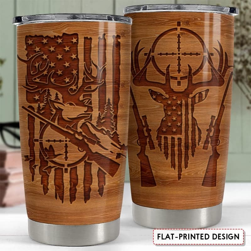 20oz American Flag Hunting Tumbler for Men