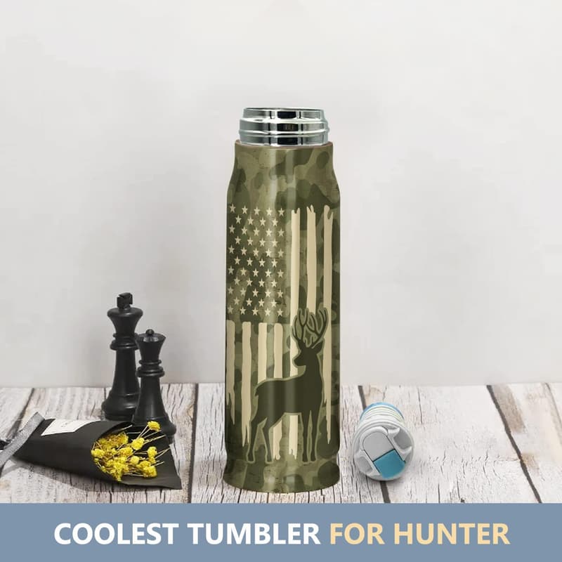 Deer Hunting Gifts: 17oz Stainless Steel Bullet Tumbler