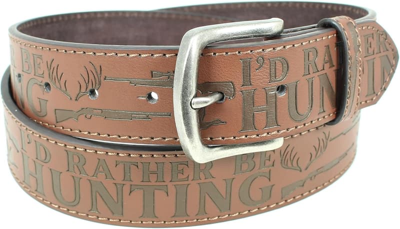 Leather Belt Strap with Metal Buckle - 1.5