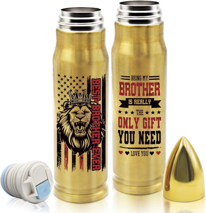 Gold 17 oz Bullet Tumbler for Brother - Perfect Gift Idea