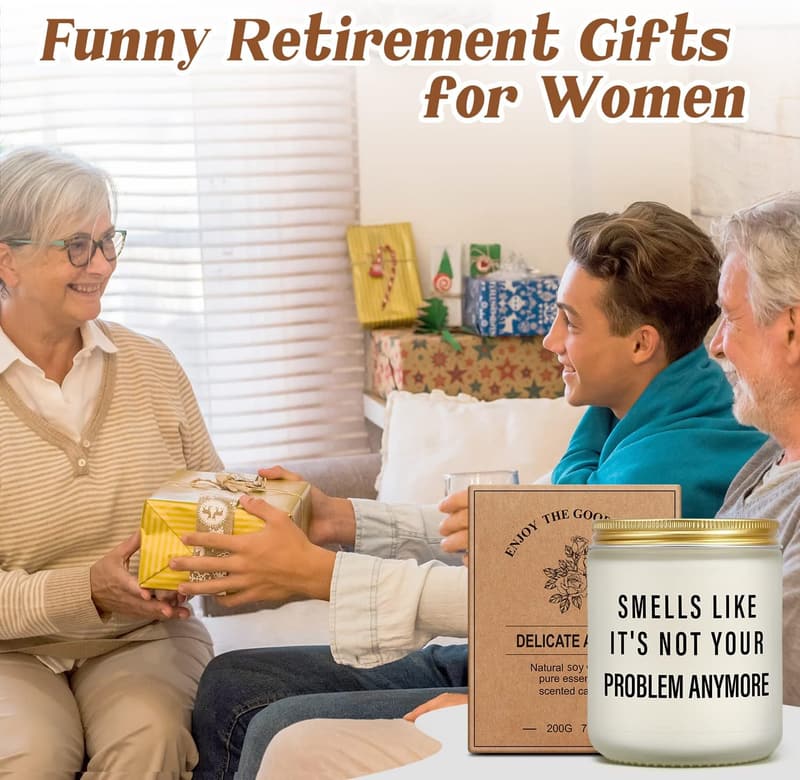Retirement Gift: Funny Lavender Scented Candle for Coworkers