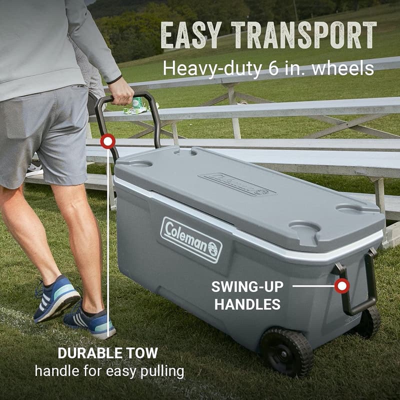 Coleman 100-Quart Insulated Wheeled Cooler - Keeps Ice 5 Days