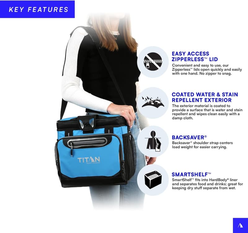 Deep Freeze Zipperless Cooler with SmartShelf - Beach & Camping