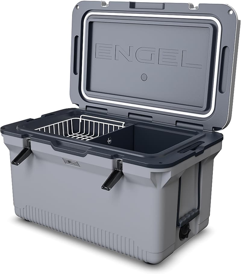 60 QT Ultra-Light Cooler with Basket & Bottle Opener