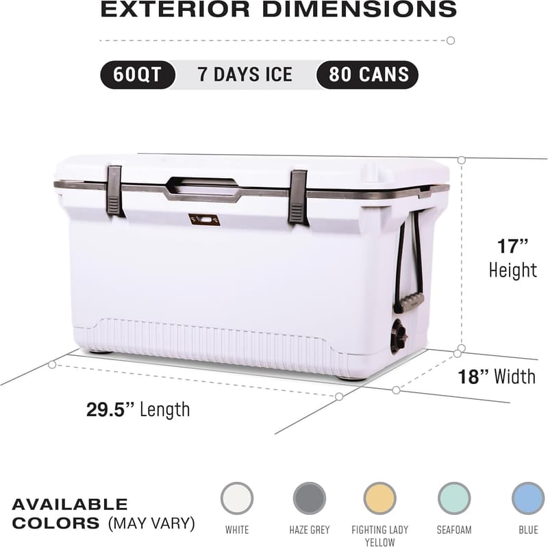 60 QT Ultra-Light Cooler with Basket & Bottle Opener