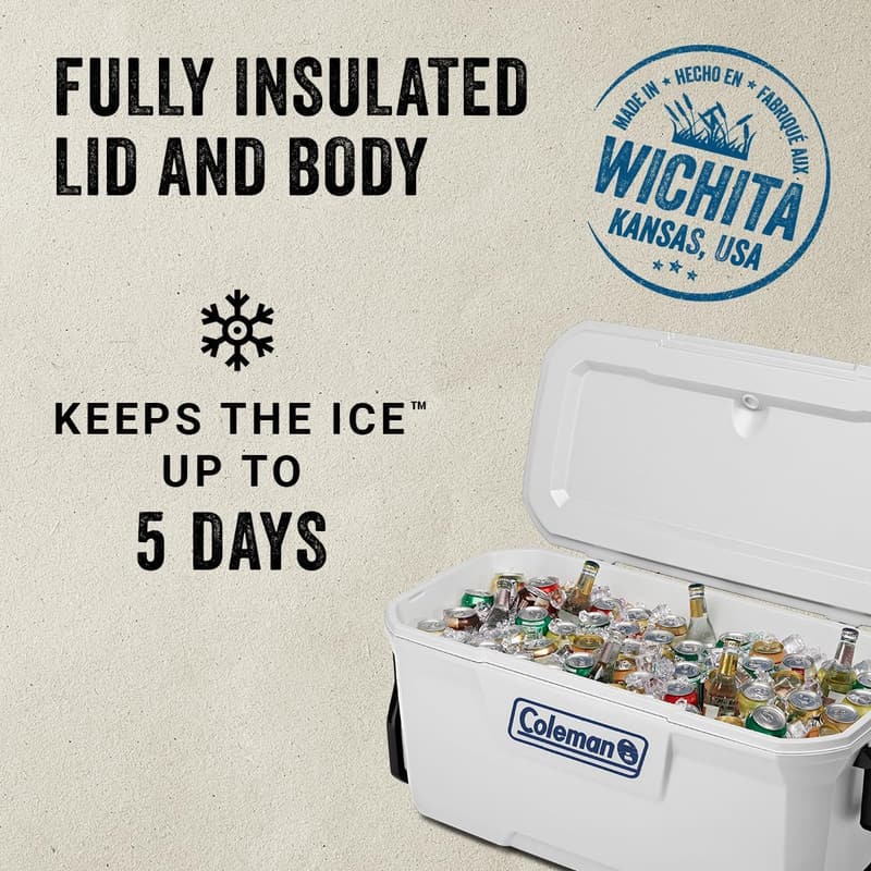 Coleman Marine Cooler with UV Guard, Keeps Ice 3+ Days
