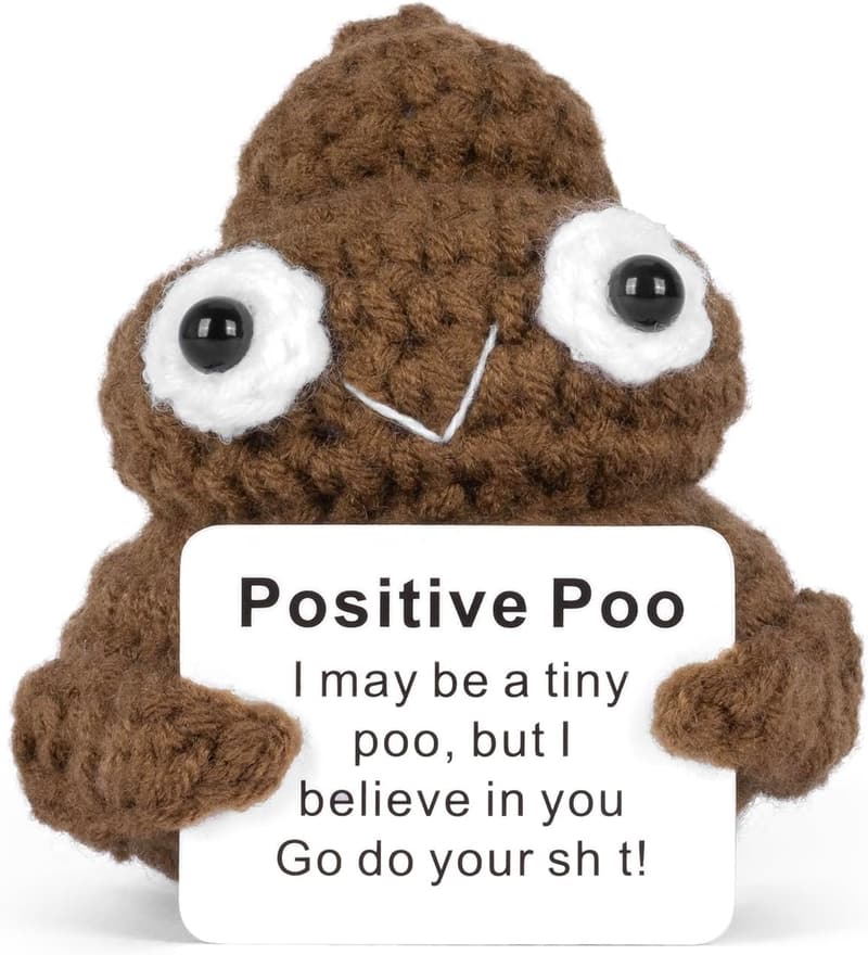 Funny Crochet Potato Toy with Positive Card for Birthdays