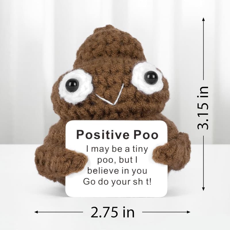 Funny Crochet Potato Toy with Positive Card for Birthdays