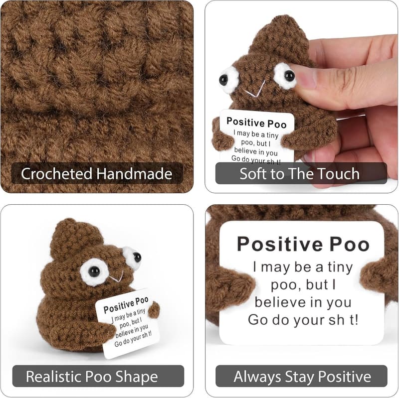 Funny Crochet Potato Toy with Positive Card for Birthdays