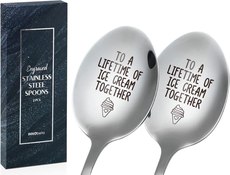 Customized Stainless Steel Ice Cream Spoons for Couples