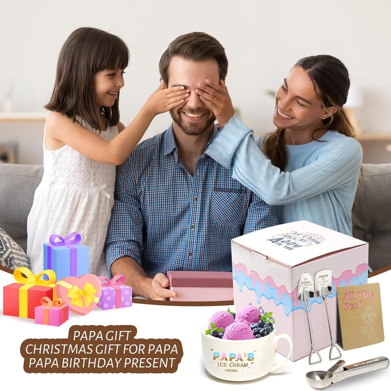 Ice Cream Bowl & Scoop Set - Unique Gift for Dad