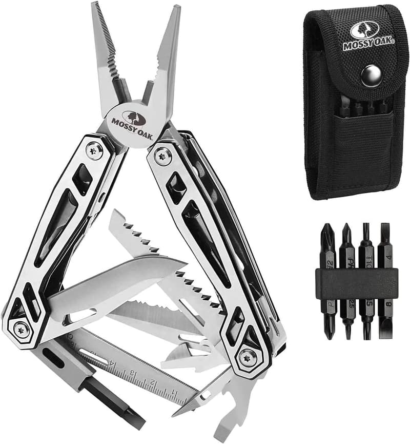 21-in-1 Stainless Steel Multitool Pocket Knife for Outdoor Use