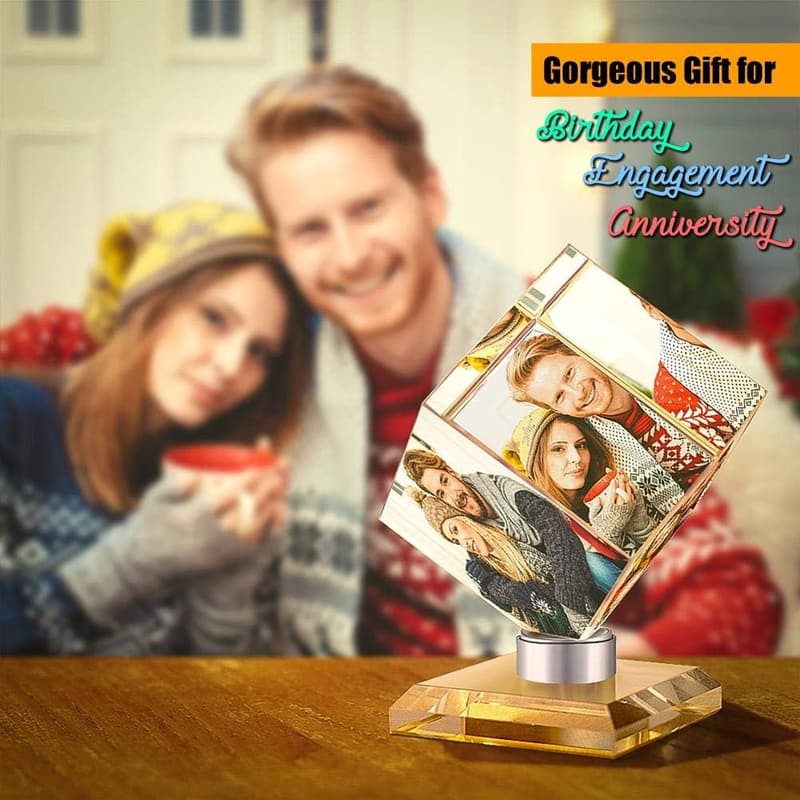 Personalized 3D Crystal Photo Gift for Dad