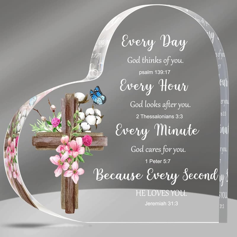 Inspirational Acrylic Christian Gifts with Bible Verse for Women