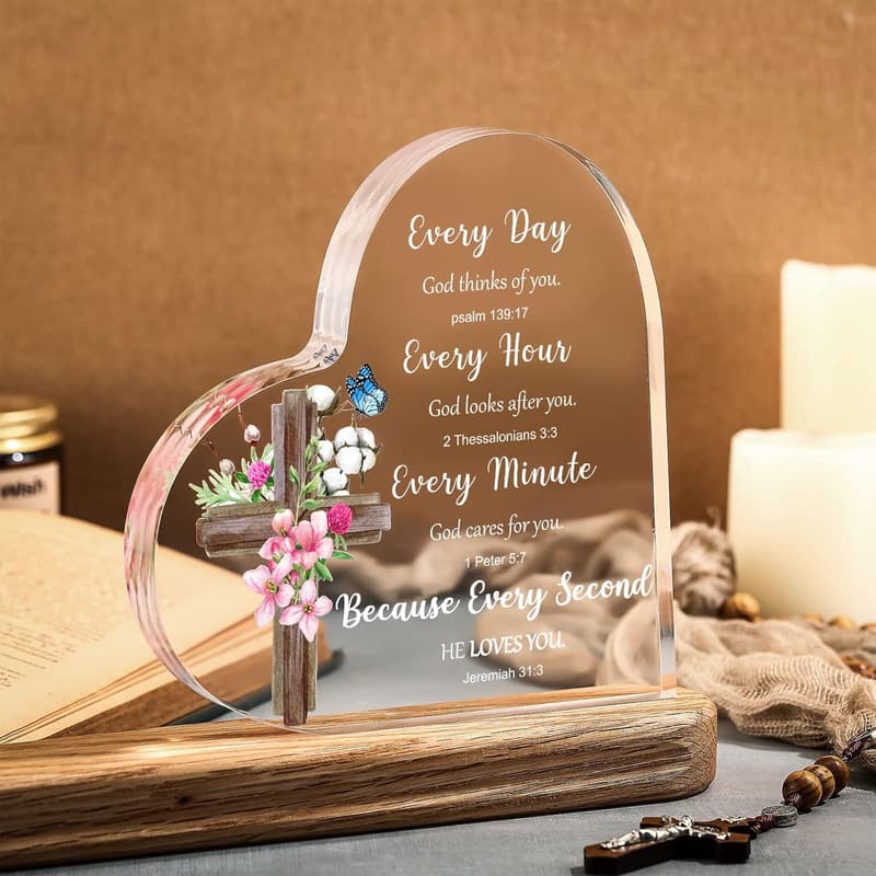Inspirational Acrylic Christian Gifts with Bible Verse for Women