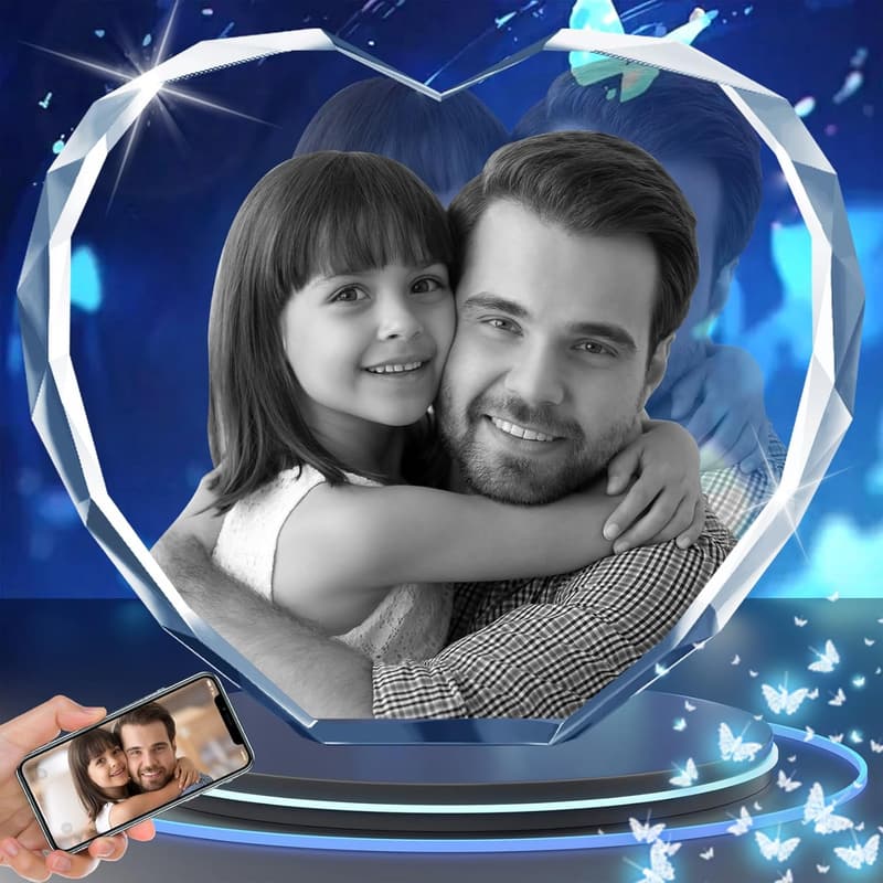 Personalized 3D Crystal Photo for Couples – Custom Laser Etched