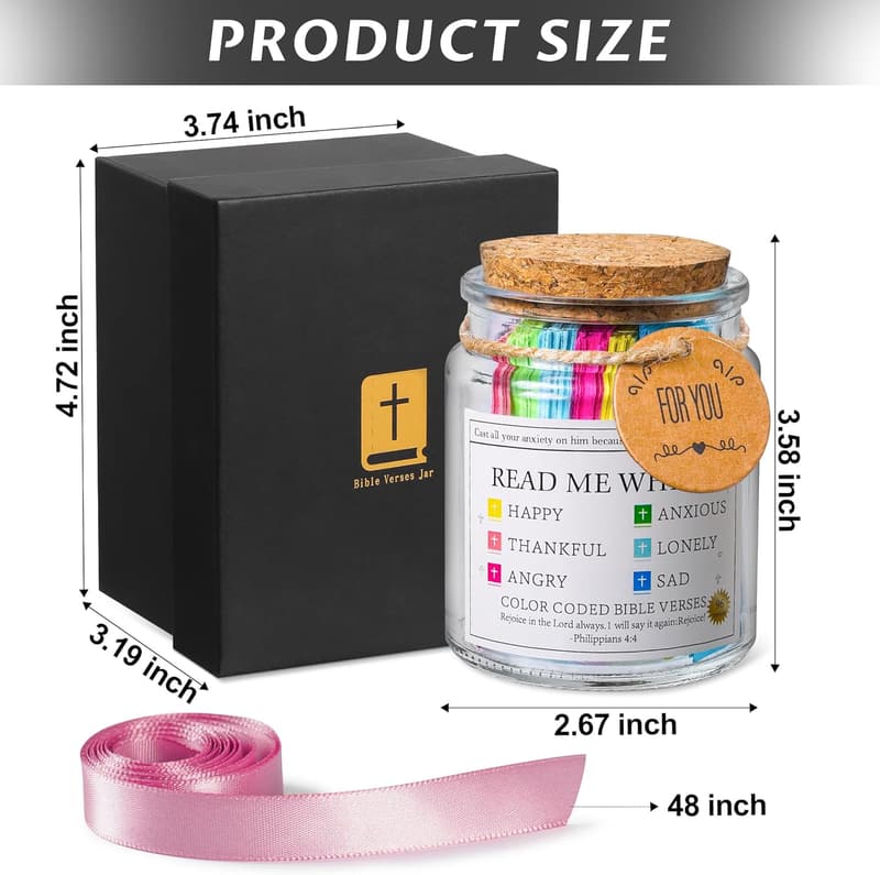 Inspirational Bible Verse Jar for Women - Christian Graduation Gift