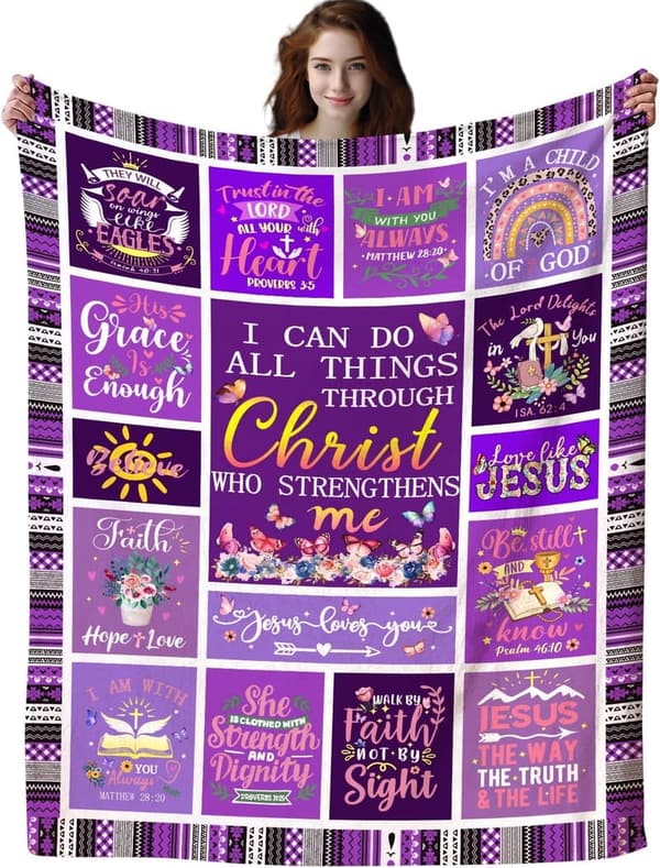 Inspirational Bible Verse Throw Blanket for Women & Kids